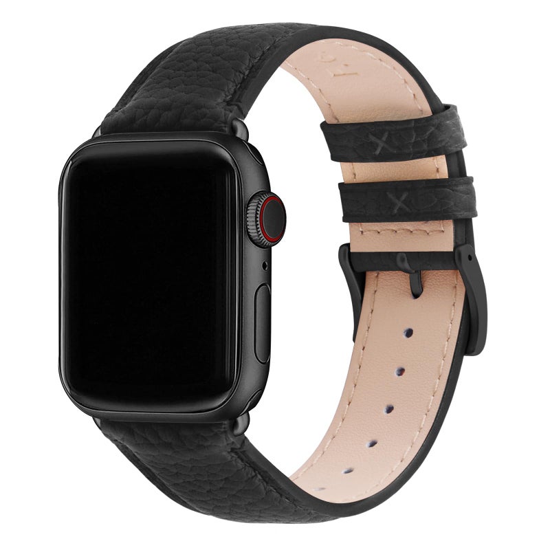 Fullmosa Leather Bands Compatible with Apple Watch Band 42mm 44mm 45mm Dressy Chic iWatch Strap with Case for iWatch Series 9 8 7 6 5 4 3 2 1 SE321 for WomenBlackGunmetal - Image 3