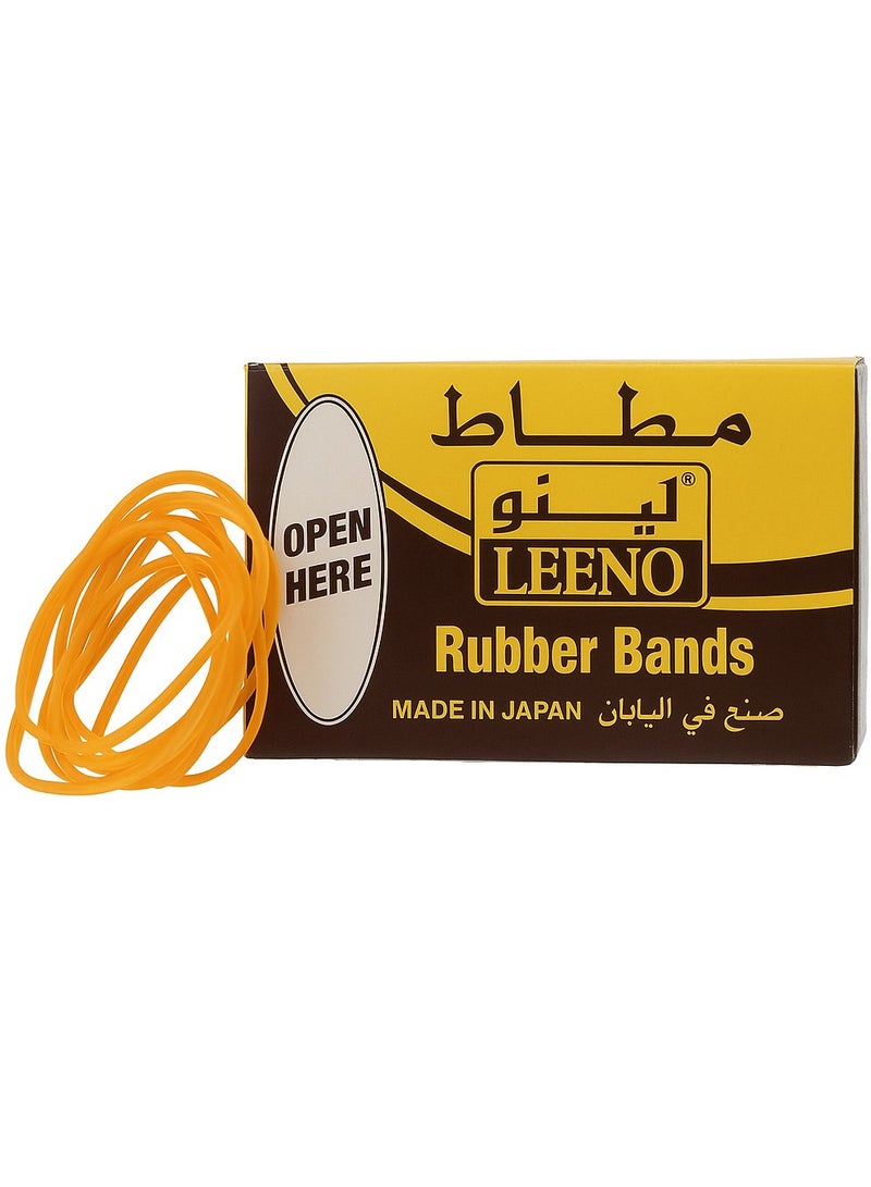 Leeno Yellow Rubber Bands – Size 20, 50g | Strong Elastic Bands for Office, School & Home Use - Image 1