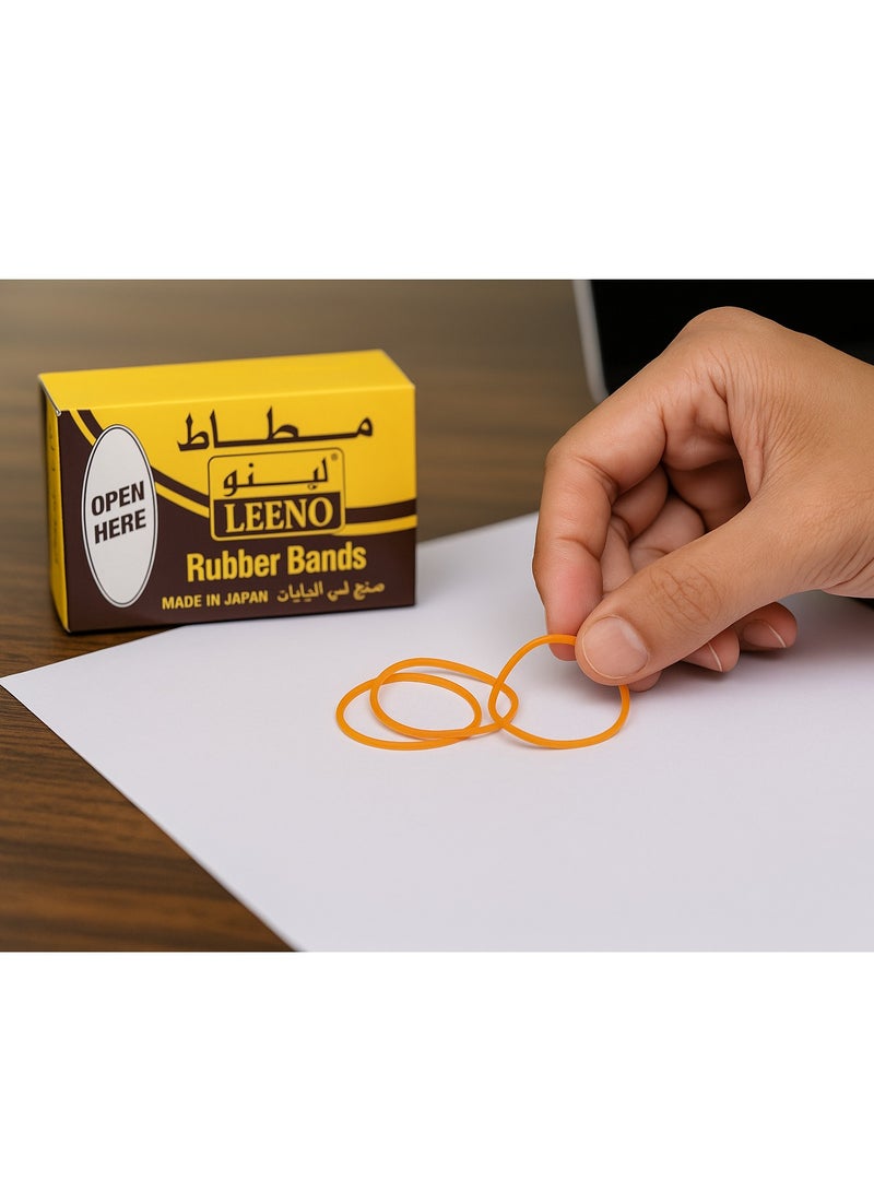 Leeno Yellow Rubber Bands – Size 20, 50g | Strong Elastic Bands for Office, School & Home Use - Image 2