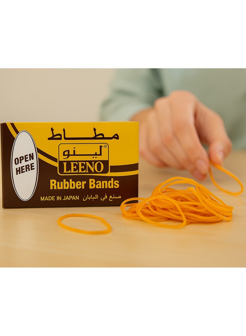 Leeno Yellow Rubber Bands – Size 20, 50g | Strong Elastic Bands for Office, School & Home Use - Image 3