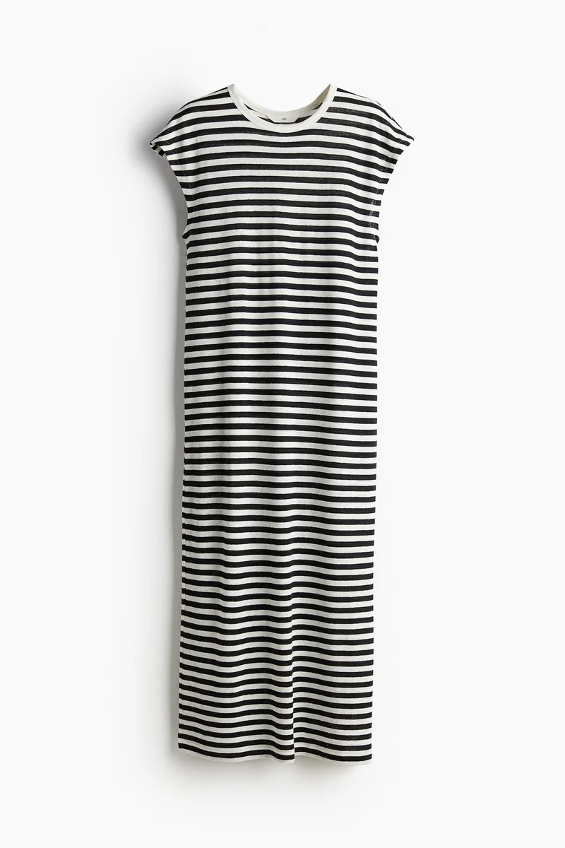 اتش اند ام Linen-Blend Midi Dress
