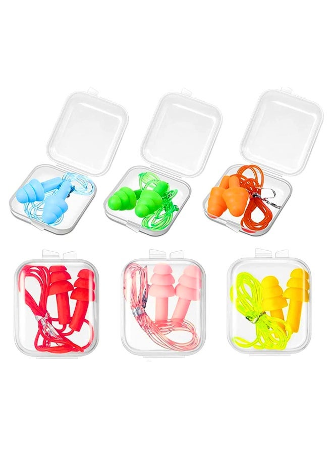6Pairs Silicone Earplugs,Loop Earplugs Ear Plugs For Sleeping Waterproof Corded String Ear Plugs Swimming For Kids - Image 1