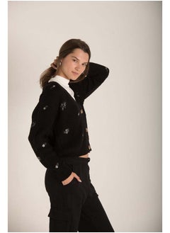 Marco Bergamo V-Neck Embroidered Cardigan  - Image 4