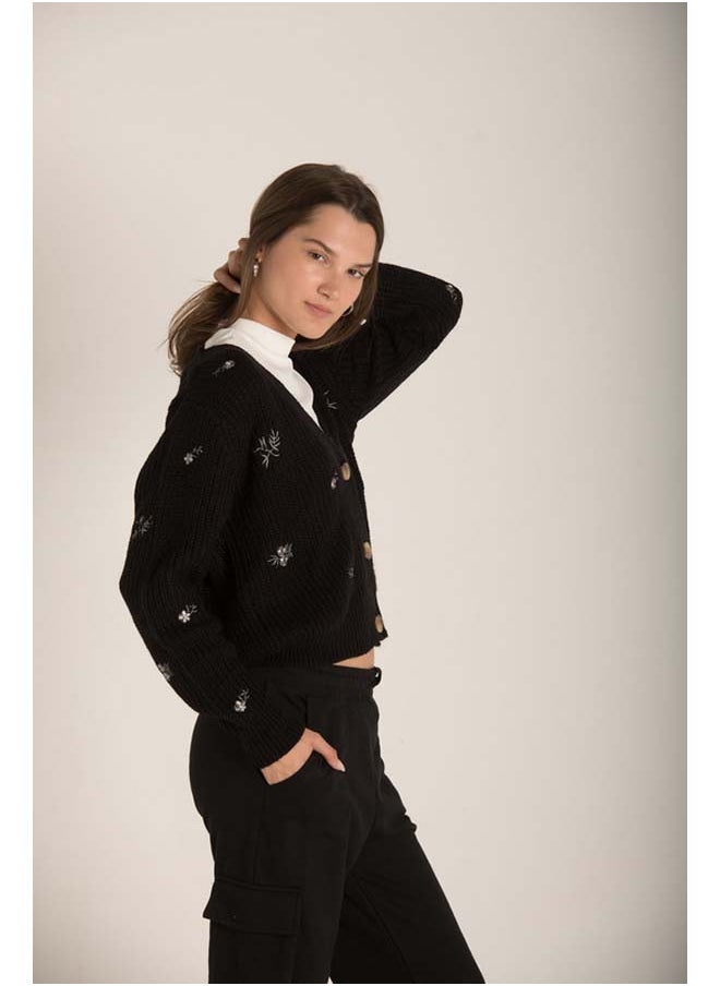 Marco Bergamo - V-Neck Embroidered Cardigan - Image 1