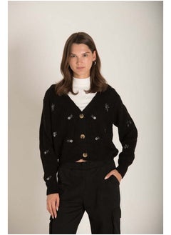 Marco Bergamo V-Neck Embroidered Cardigan  - Image 1
