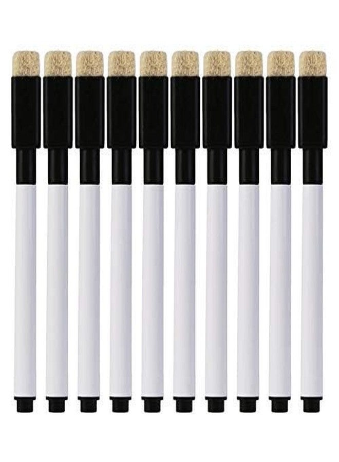 KRYTONE.Fx�Black Magnetic Whiteboard Pen Erasable Marker Office School Stationery Supplies Whiteboard Dry Wipe Pen Erasable Marker (10 BLACK) - Image 1