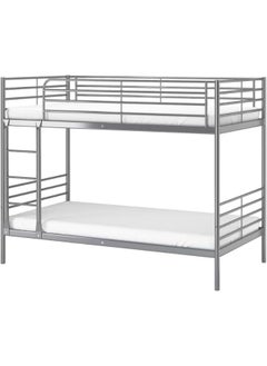 Bunk Bed Heavy Duty Silver & Guard Rails Sturdy for Home, Baby Home, Apartment Studio Room Size 90x190 cm