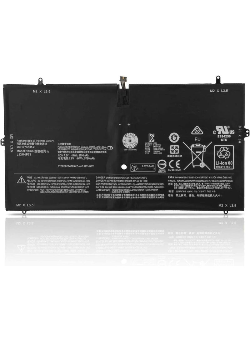 Terabyte 7.4 V, 5900 mAh / 44 Wh L13M4P71 Battery .Compatible for Len.ovo Yoga 3 Pro 1370 Series Pro-1370-80HE Pro-5Y71 Pro-I5Y51 Pro-I5Y70 Pro-I5Y71 - Image 1