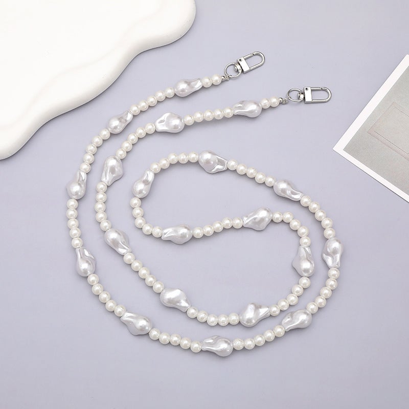 Elegant Crystal Pearl Phone Case Lanyard K017 Special-shaped Pearl Chain Crossbody