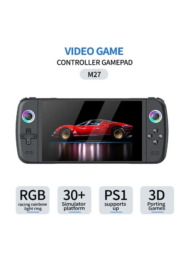 M27 Portable Retro Handheld Game Console, 7-inch HD Screen, 64GB Support, 20000+ Classic Games, RGB Joysticks - Image 3