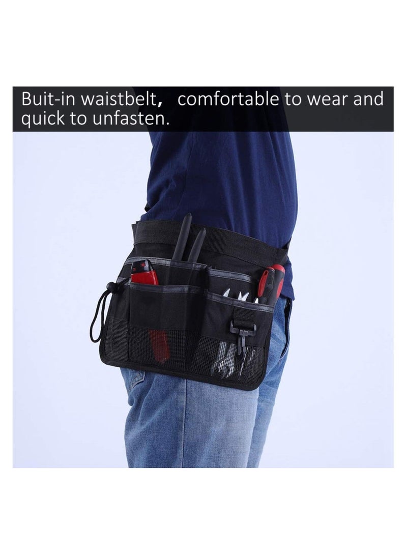 Tool Pockets, Multi Purpose Tool Bag Organizer, Multi Pockets Electrician Tool Pouch Bag, Multi Propose Waist Bag Thicken Belt, Oxford Materials, Waterproof, Multiple Storage Pockets(Black) - Image 3