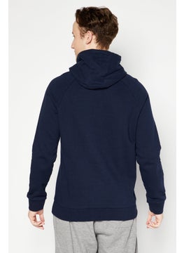 O'NEILL Men Hooded Graphic Print Long Sleeves Sweatshirt, Navy Blue  - Image 2