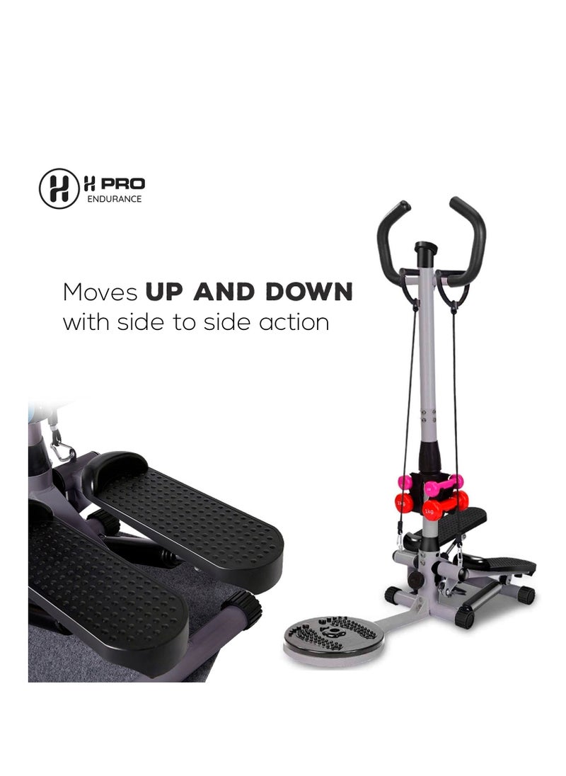 H PRO - 3 in 1 Health and Fitness Twist Stepper with Handlebar, Twister & Dumbbell - Image 1