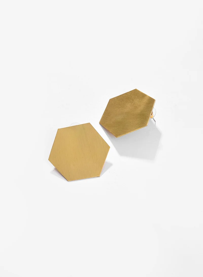 SOHI Hexagonal Artificial Stud Earring Jewellery