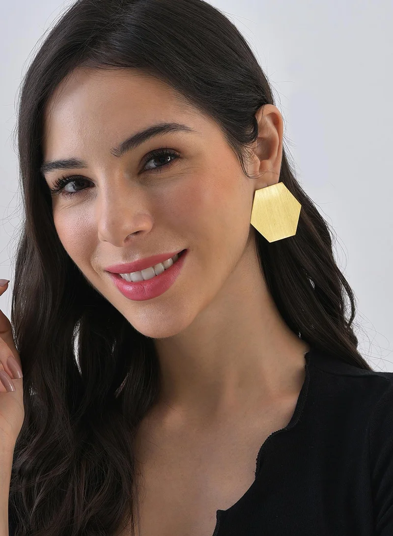 SOHI Hexagonal Artificial Stud Earring Jewellery