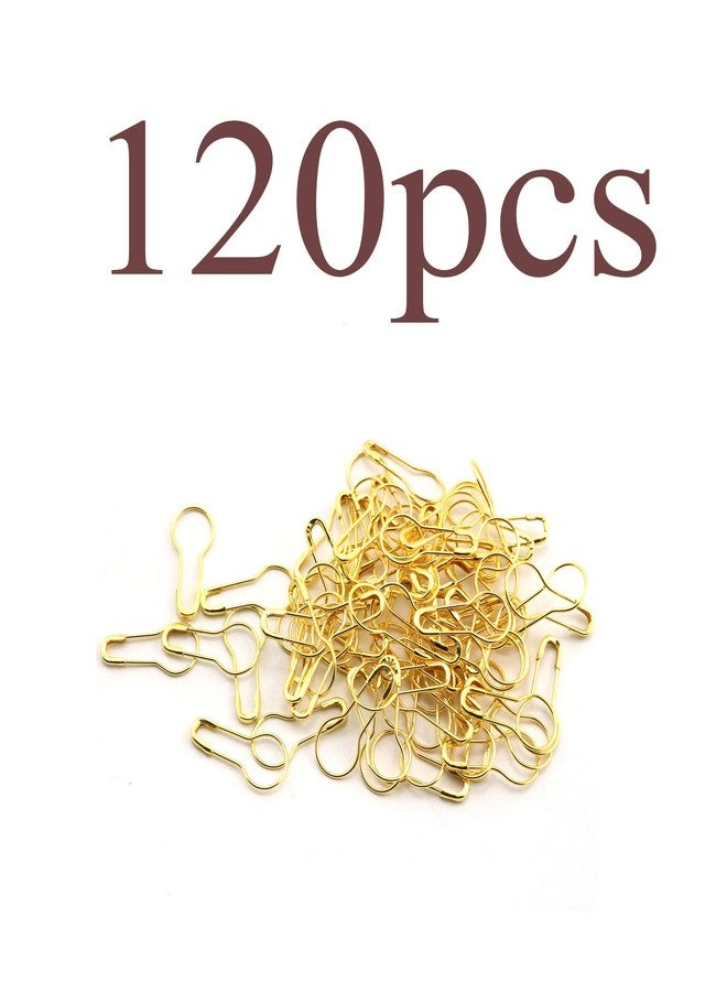 RuiLing 120pcs 21mm Safety Pins Metal Gourd Shape Knitting Cross Stitch Marker DIY Clothing Kits Tag Pins Gold - Image 2