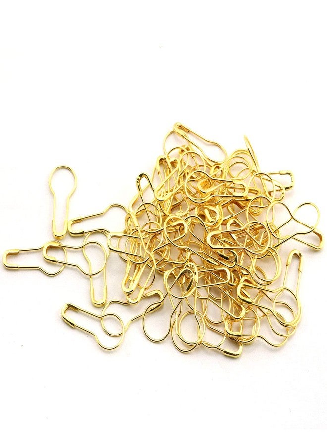 RuiLing 120pcs 21mm Safety Pins Metal Gourd Shape Knitting Cross Stitch Marker DIY Clothing Kits Tag Pins Gold - Image 1