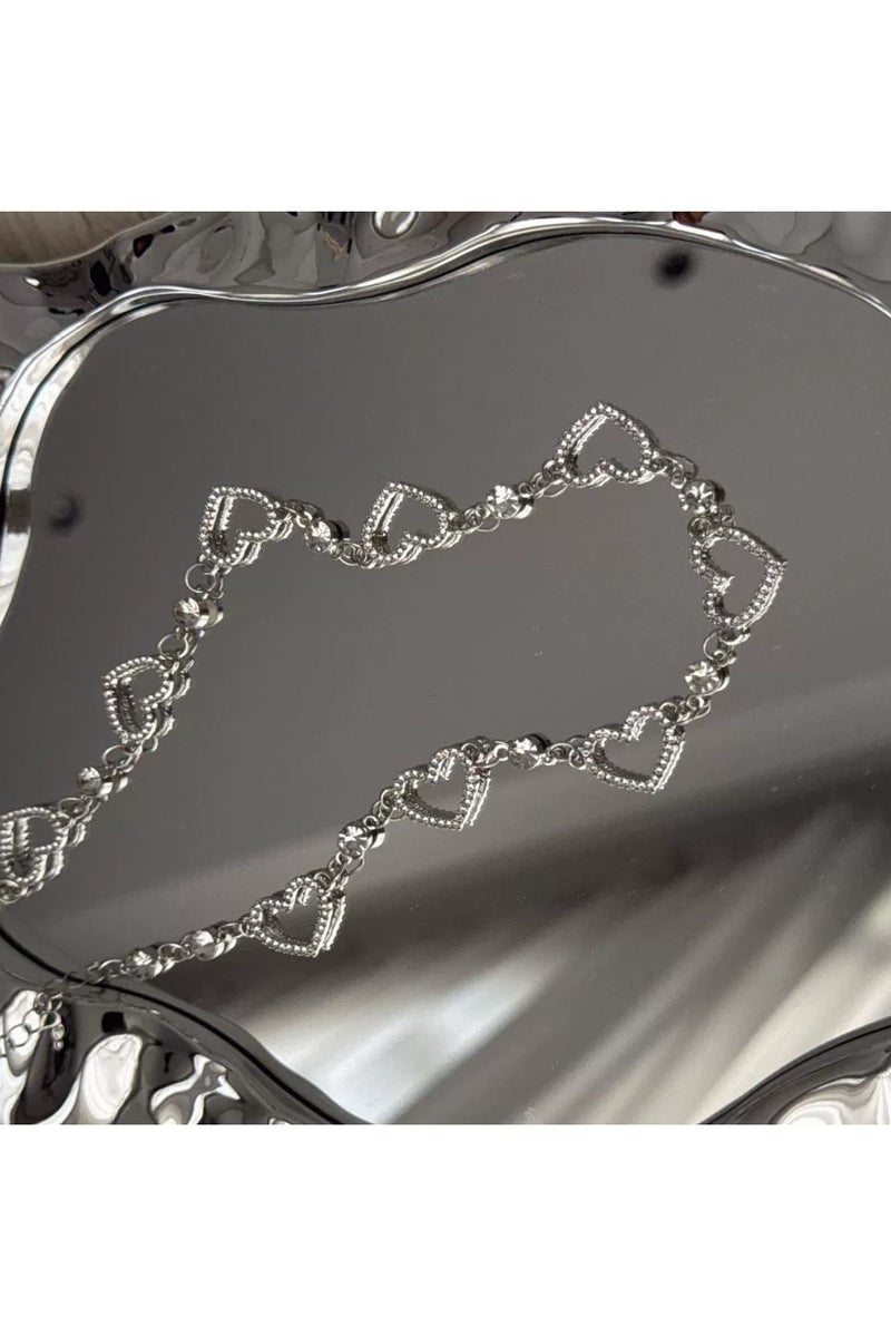 Goolsky 3-Piece Hollow Heart Jewelry Set for Women – Dainty Crystal Pendant Necklace, Bracelet & Earrings, Elegant Minimalist Gift - Image 2