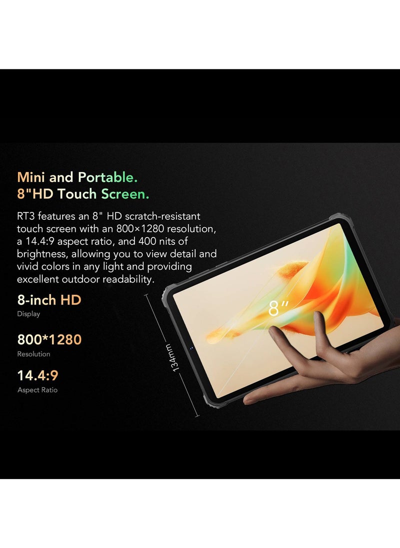 Oukitel - Rugged Tablet 8-Inch HD Screen Android 12 Waterproof and Dustproof 4+64GB Dual SIM 4G Network 16MP+8MP Camera 5150mAh Battery GPS/CNSS/GLONASS/GALILEO - Image 1