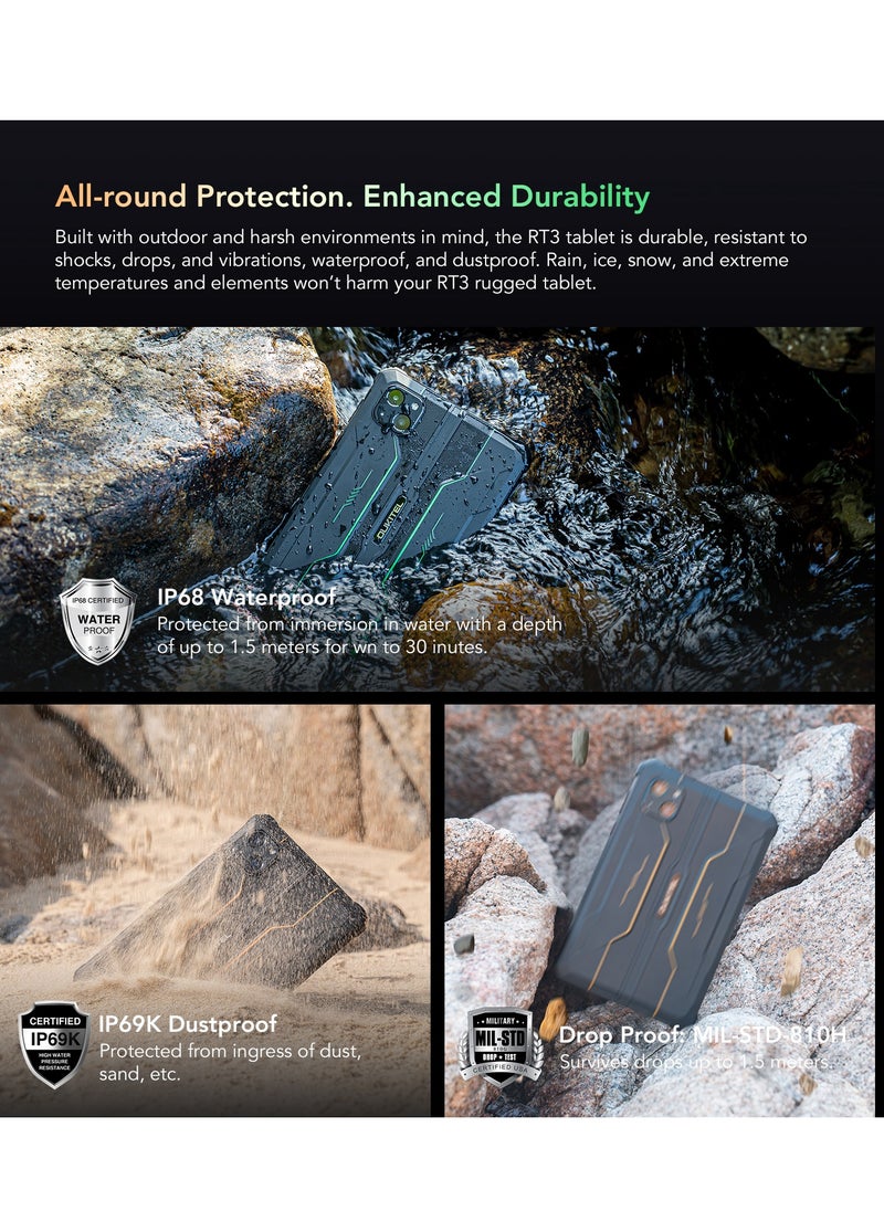 Oukitel - Rugged Tablet 8-Inch HD Screen Android 12 Waterproof and Dustproof 4+64GB Dual SIM 4G Network 16MP+8MP Camera 5150mAh Battery GPS/CNSS/GLONASS/GALILEO - Image 1