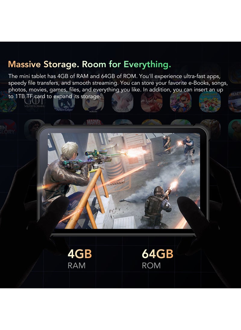 Oukitel - Rugged Tablet 8-Inch HD Screen Android 12 Waterproof and Dustproof 4+64GB Dual SIM 4G Network 16MP+8MP Camera 5150mAh Battery GPS/CNSS/GLONASS/GALILEO - Image 1