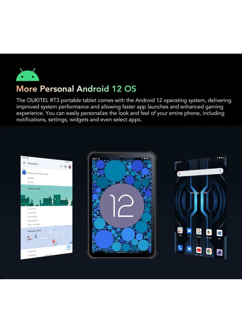 Oukitel - Rugged Tablet 8-Inch HD Screen Android 12 Waterproof and Dustproof 4+64GB Dual SIM 4G Network 16MP+8MP Camera 5150mAh Battery GPS/CNSS/GLONASS/GALILEO - Image 1