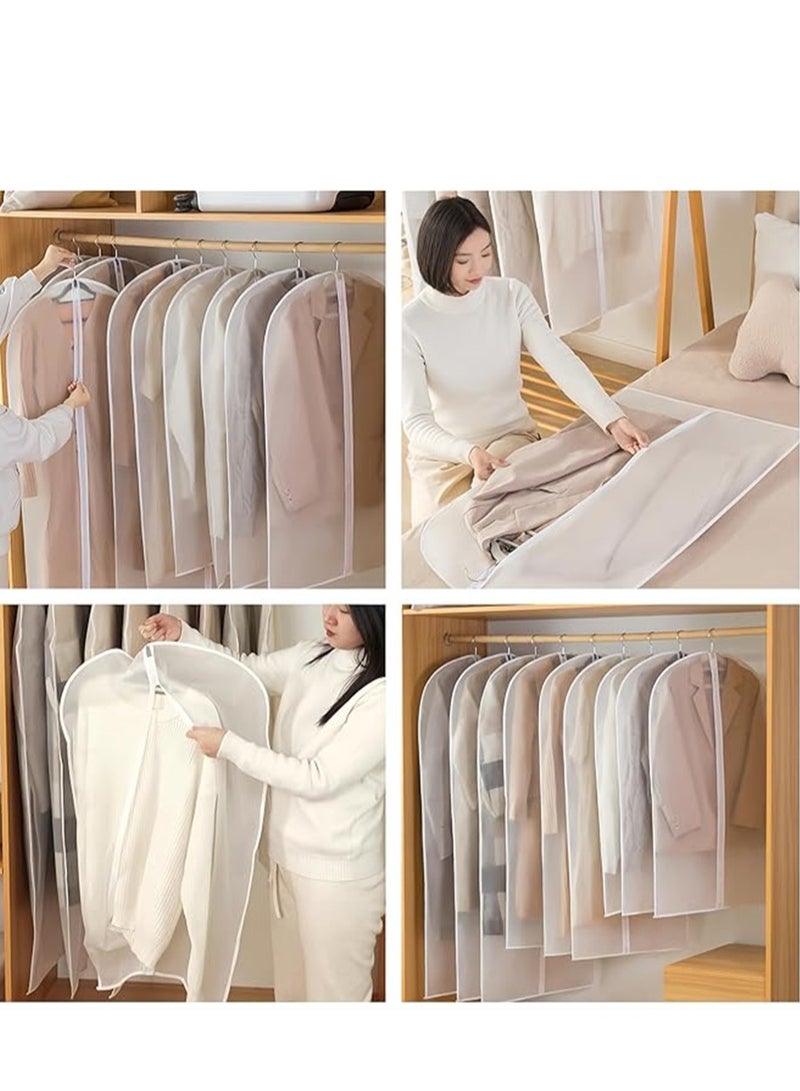 5 Pack Clothes Dust Cover, Hanging Closet Organizers Garment Bags Dust Bags Dress Protector Zippered Suit Covers, Plastic Dust proof Suit Case for Coats Jackets Dresses Dress Shirts Trousers for Storage and Travel (5Pcs, 60cm * 120cm)  - Image 4