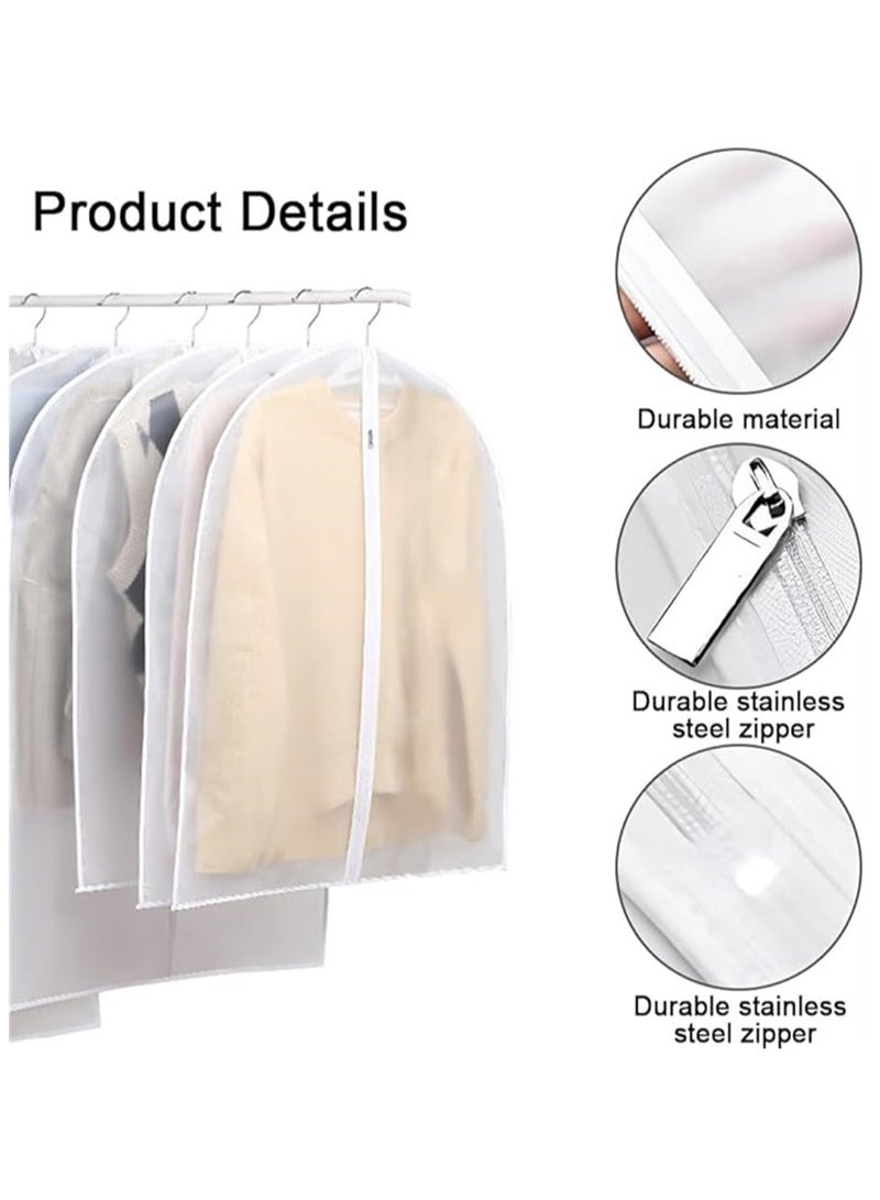 5 Pack Clothes Dust Cover, Hanging Closet Organizers Garment Bags Dust Bags Dress Protector Zippered Suit Covers, Plastic Dust proof Suit Case for Coats Jackets Dresses Dress Shirts Trousers for Storage and Travel (5Pcs, 60cm * 120cm)  - Image 5