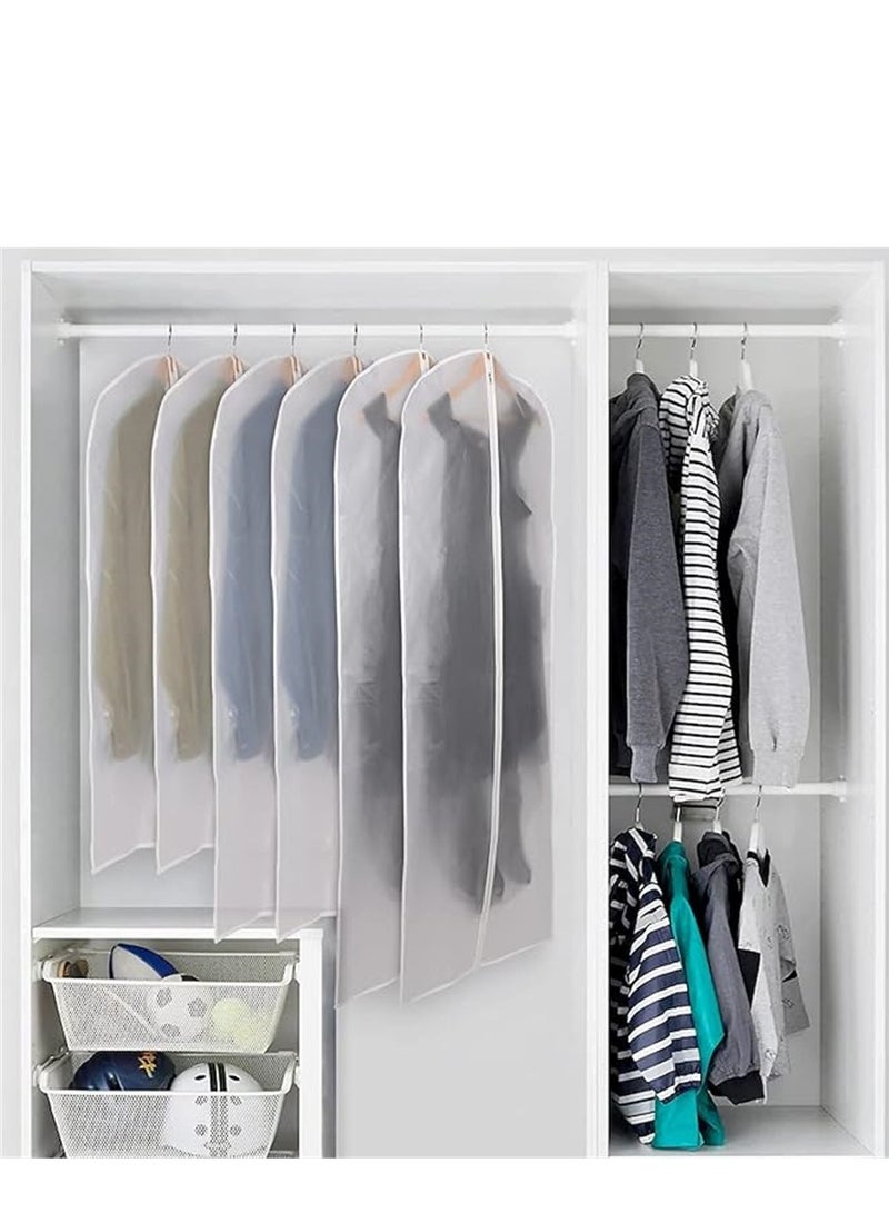 5 Pack Clothes Dust Cover, Hanging Closet Organizers Garment Bags Dust Bags Dress Protector Zippered Suit Covers, Plastic Dust proof Suit Case for Coats Jackets Dresses Dress Shirts Trousers for Storage and Travel (5Pcs, 60cm * 120cm)  - Image 2