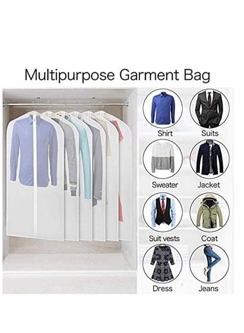 5 Pack Clothes Dust Cover, Hanging Closet Organizers Garment Bags Dust Bags Dress Protector Zippered Suit Covers, Plastic Dust proof Suit Case for Coats Jackets Dresses Dress Shirts Trousers for Storage and Travel (5Pcs, 60cm * 120cm)  - Image 3