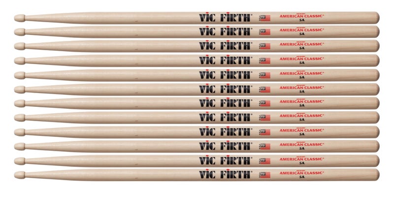 Vic Firth American Classic 5A Drumsticks Pack of 6 Pairs