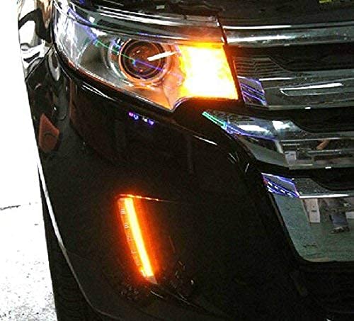 iJDMTOY Switchback LED Daytime Running Lights Compatible With 2011-14 Ford Edge w/Turn Signal Lights, OEM Fit Lower Bumper Assy Powered by (6) Xenon White LED as DRL & (6) Amber LED as Turn Signals - Image 4