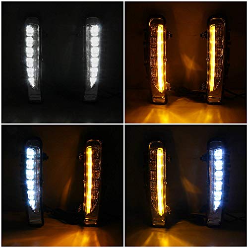 iJDMTOY Switchback LED Daytime Running Lights Compatible With 2011-14 Ford Edge w/Turn Signal Lights, OEM Fit Lower Bumper Assy Powered by (6) Xenon White LED as DRL & (6) Amber LED as Turn Signals - Image 2