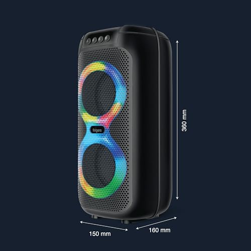 FINGERS Swag5 Bluetooth Portable Speaker (with RGB Lights, 10 W Deep Bass, FM, USB, MicroSD, AUX, Mic in (6.35 mm), Multi-Point Technology, Provisional Slot for Wired/Wireless Mic) - Image 4