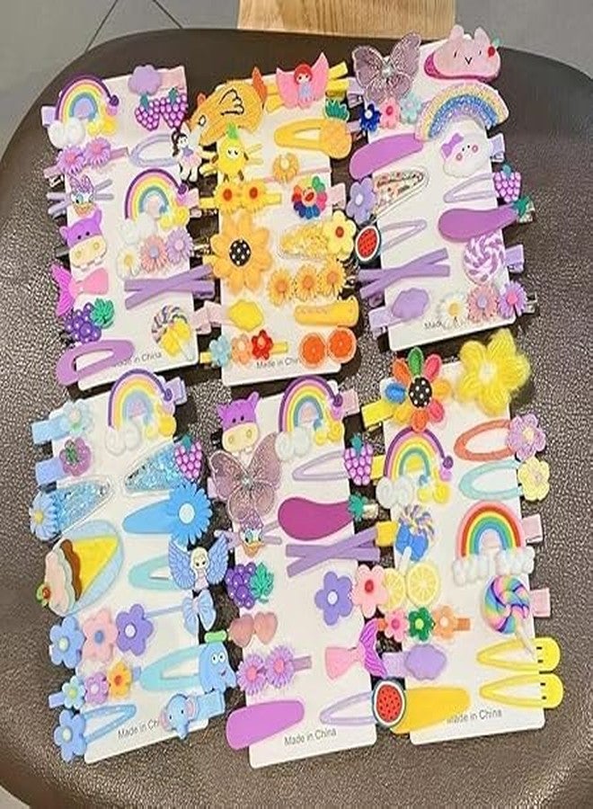NOBILEA 14-Pcs Girls' Hair Pins/Adorable Baby toddler Hair Clips Featuring Cute Fruit & Cartoon Rainbow Flower Animal Designs – Stylish Hair Accessories for Kids & Women (Yellow) - Image 2