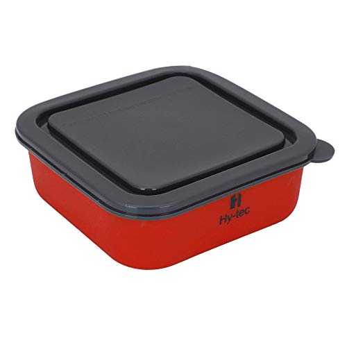 H Hy-tec (Device) Microwave Safe Stainless Steel Air Tight Leak Spill Proof Lock in Square Lid Mixing Bowl (Multicolour) - Set of 3 (1200ML), Assorted - Image 4