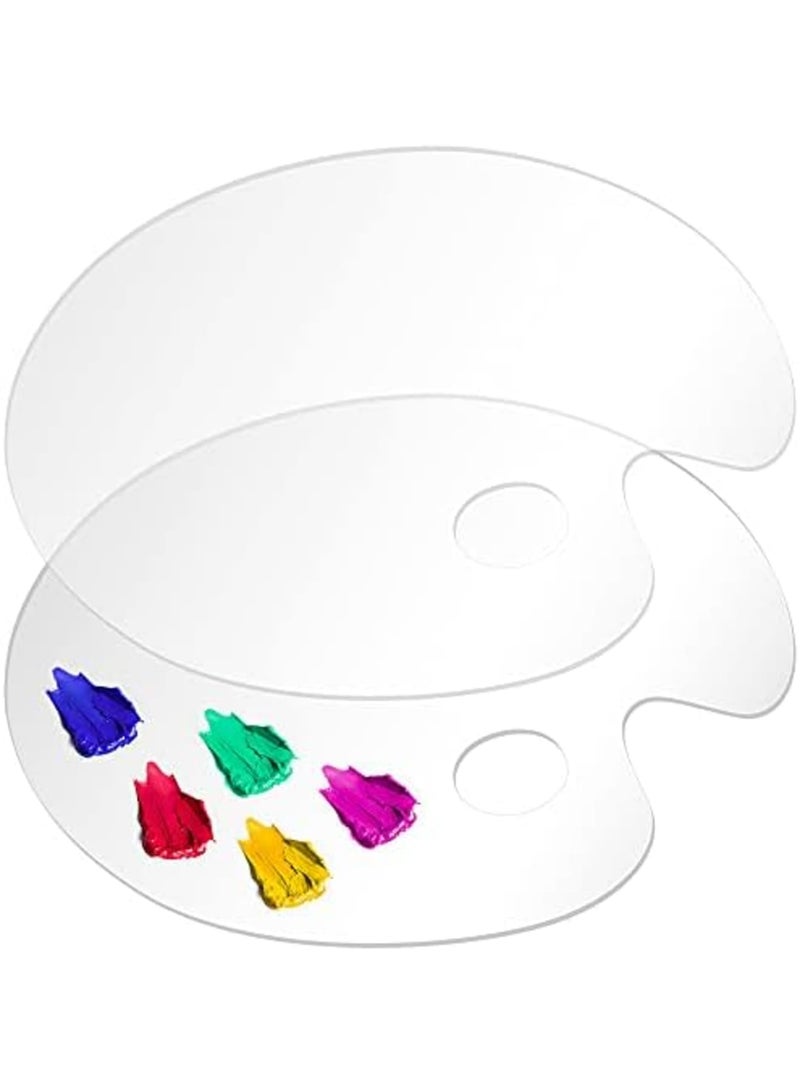 Luckam لوحة ألوان أكريليك كبيرة، 12 × 8 بوصة بيضاوية، لوحة رسم شفافة غير لاصقة سهلة التنظيف للزيت، الألوان المائية، الحرف اليدوية، فن DIY - Image 1