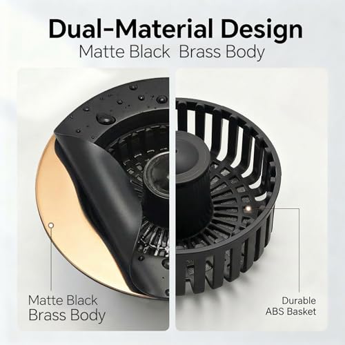 Blazeavian Kitchen Sink Stopper, 3 in 1 Pop Up Kitchen Sink Drain Strainer, with an Extra Basket Strainer, Sink Drain Stopper for US Standard 3-1/2 Inch, Brass Material Electroplate (Black) - Image 5