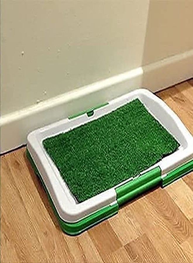 Mishrit Indoor Dog Potty Grass Pad||Puppy Potty Training Artificial Grass Mats||Dog Fake Grass Pee Pad with Tray||Reusable 3 Layered Dog Potty Trainer||Easy to Clean(Pack of 1). - Image 1