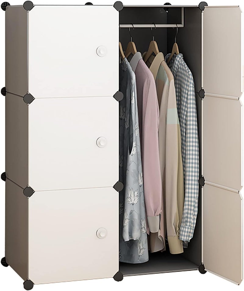 ELINDOR 8-Door Kids Plastic Wardrobe for Clothes | Baby Almirah Plastic Cupboard for Storage | Collapsible Foldable Kids Cupboard Organizer with Shelves for Toys & Clothing (HJ1 - White, 6-Door) - Image 3