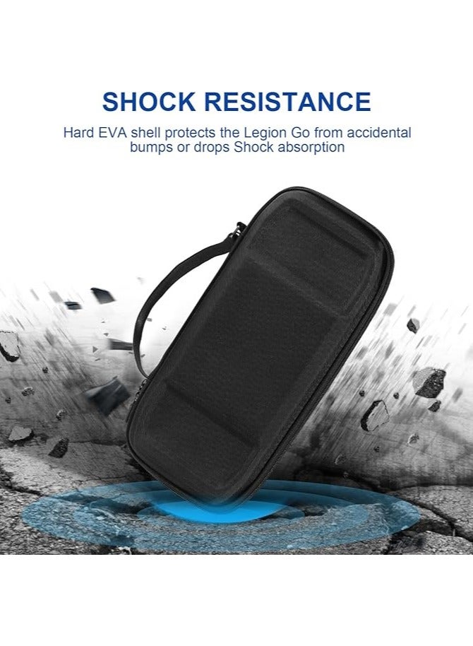 erorex Large Lenovo Legion Go Carrying Case, Handheld Portable Hard Case for Chargers, Cables, External Hard Drive, Large Power Bank, and 16 Game Cartridges (Black) - Image 5