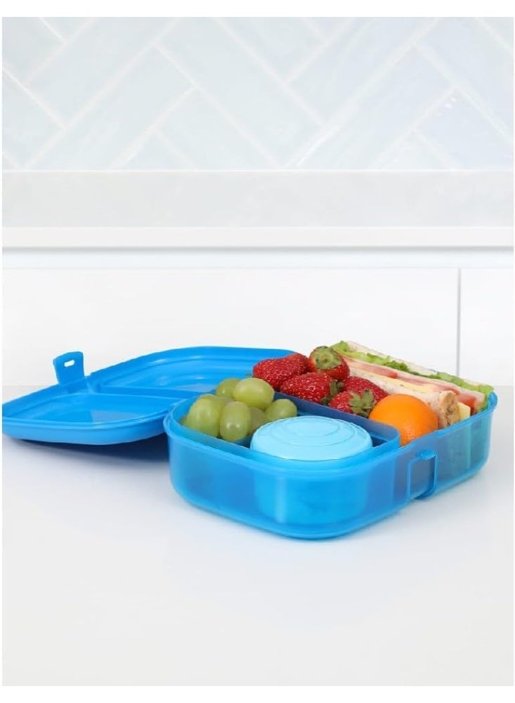 Sistema Ribbon Lunch Box 1.1 Liter Blue, BPA Free Lunch Container with Secure Easy-Lock Closure for Sandwiches, Snacks & Meal Prep, Reusable Food Storage Box for School, Office, Made in New Zealand - Image 2