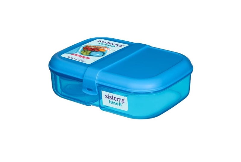 Sistema Ribbon Lunch Box 1.1 Liter Blue, BPA Free Lunch Container with Secure Easy-Lock Closure for Sandwiches, Snacks & Meal Prep, Reusable Food Storage Box for School, Office, Made in New Zealand - Image 1