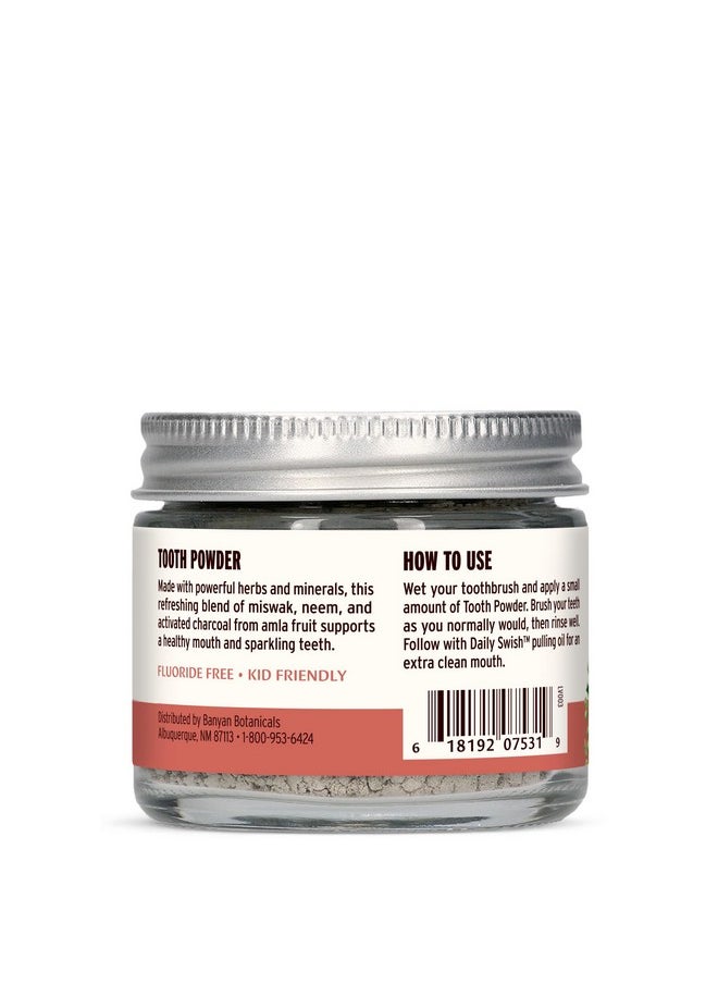 Banyan Botanicals Cinnamon Clove Tooth Powder - Ayurvedic Fluoride-Free Toothpaste Alternative with Miswak & Activated Charcoal from Amla - 0.75oz, 80+ Uses - Non GMO Sustainably Sourced Vegan
