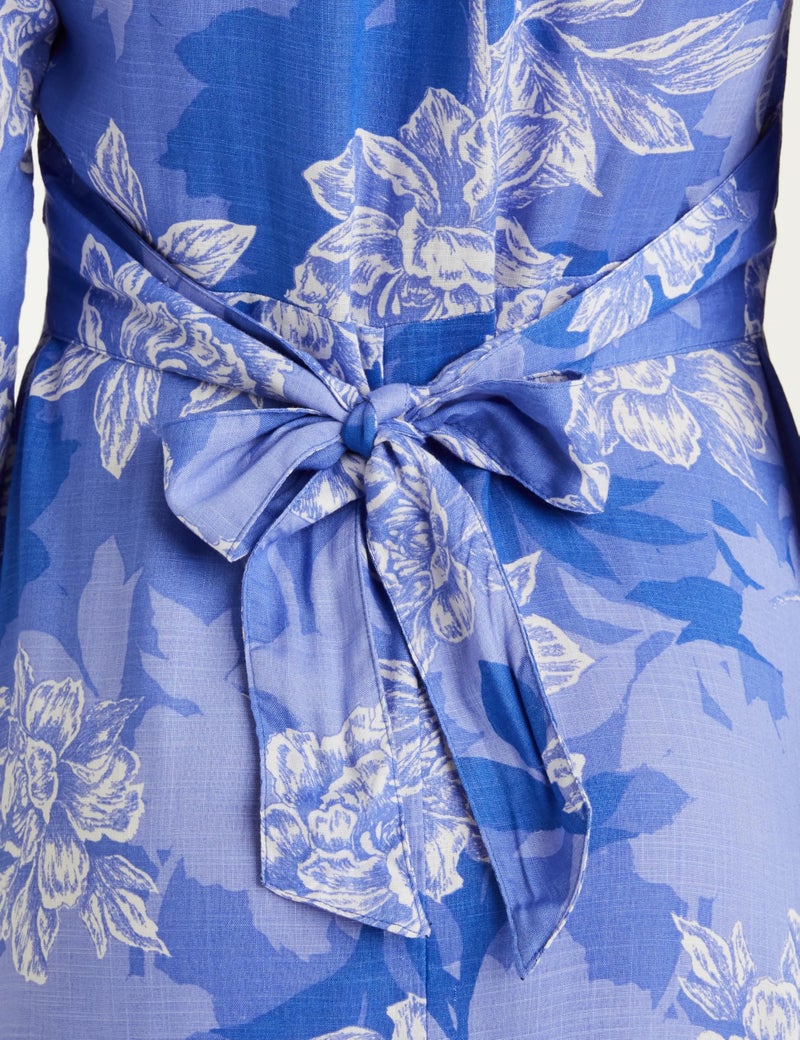 Biba Women's Blue Straight Rayon Printed Dress - Image 5