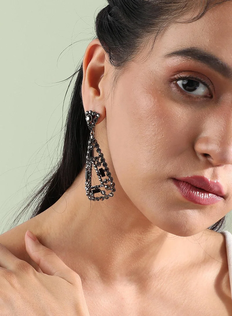 SOHI Radiant Raindrop Artificial Drop Earring Jewellery