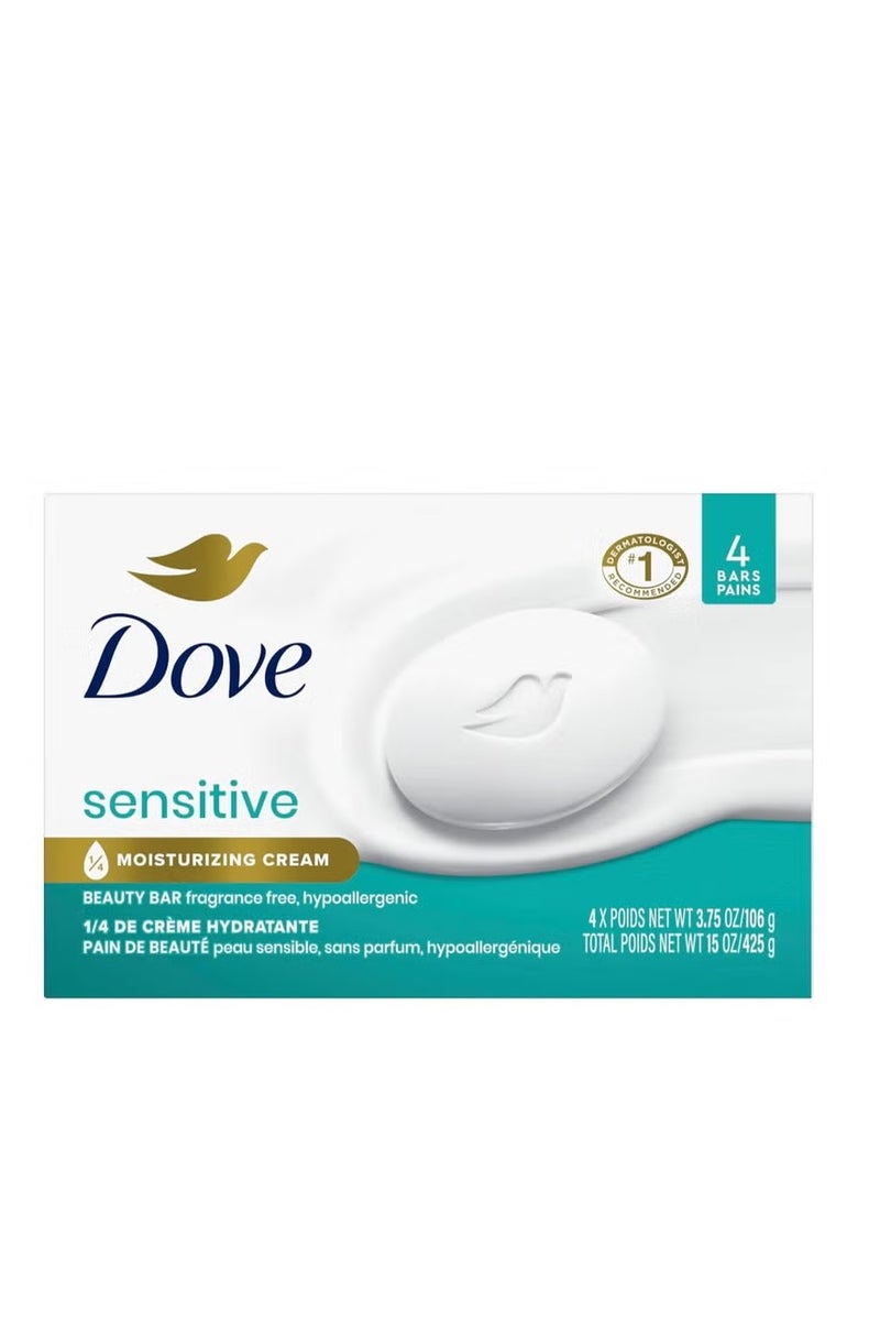 دوف صابون تجميل البشرة الحساسة 4 قطع