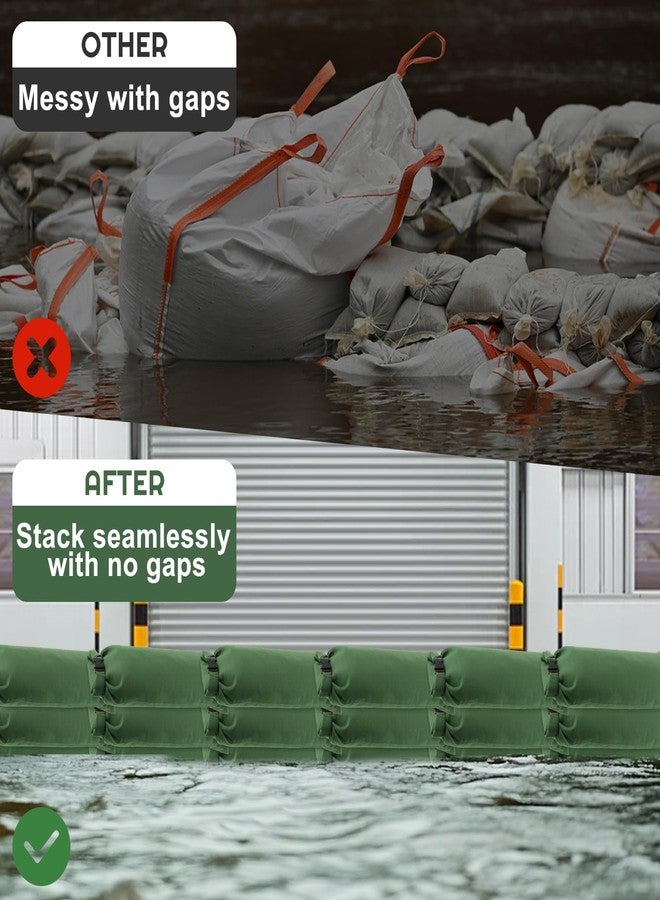 Hlimior Flood Water Barrier Sand Bags, 4 Pcs Thickened Canvas Sand Bags Barriers for Flooding Reusable Flood Protection Sandbags with Buckle for Home Door Window Basement Garage to Prevent Rain Wind - Image 5