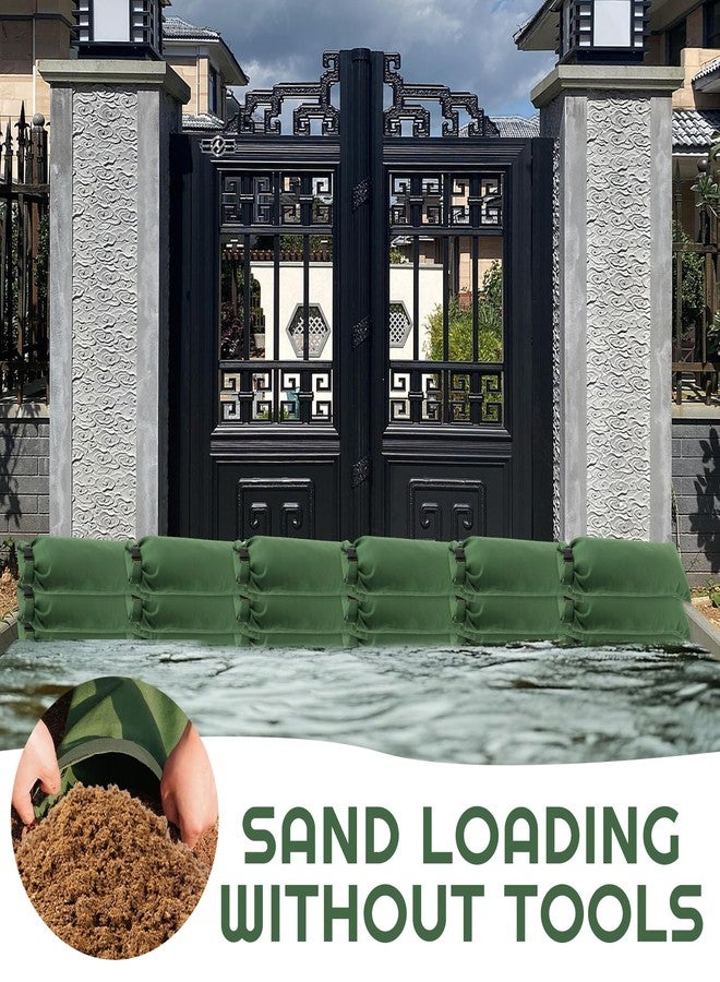 Hlimior Flood Water Barrier Sand Bags, 4 Pcs Thickened Canvas Sand Bags Barriers for Flooding Reusable Flood Protection Sandbags with Buckle for Home Door Window Basement Garage to Prevent Rain Wind - Image 3