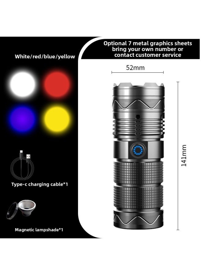 Photography Lamp Four Light Source Lighting Fill Light Telescopic Zoom Flashlight Atmosphere LCD Digital Camera Flashlight-Product Specifications:Flashlight + Magnetic Lampshade + 7 Graphics (remark Number For Your Choice)  - Image 1
